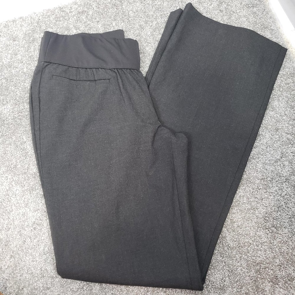 Gap Maternity 6L Charcoal Dark Gray Modern Boot Stretch Dress Pants Long / A111